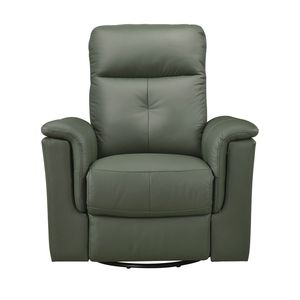 Poltrona Reclinabile Girevole di Lusso in Pelle Verde, Comoda per Soggiorno, con Imbottitura Morbida - Product Image 2