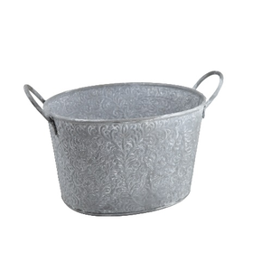 Macetas de Metal Galvanizado de Primera Calidad, con Asa, Diseño Clásico Moderno, Acabado Esmaltado, para Jardín, Interior y Exterior, Hechas en India - Product Image 1