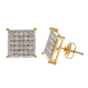 0.79 Ct Natural Round Cut Diamond Cluster <b>Stud</b> <b>Earrings</b> 10k Yellow Gold <b>Fine</b> Jewelry for Women - Product Image 2