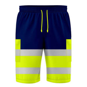 กางเกงขาสั้นทำงานนิรภัยแบบสะท้อนแสงสีเทาสำหรับผู้ชาย ผ้าแคนวาสแต่งลูกไม้สไตล์ฮิปฮอป ขายส่ง กันน้ำและกันลม - Product Image 6