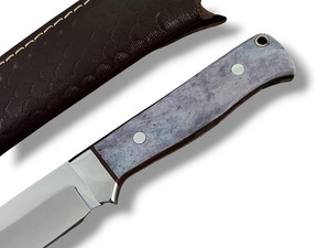 Cuchillo de caza Drop Point con hoja de acero inoxidable, mango de hueso teñido, hoja fija de 9 pulgadas, cuchillo de supervivencia para exteriores de espiga completa, OEM personalizado - Product Image 2
