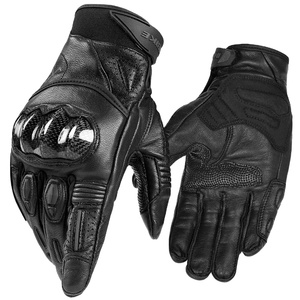 Premium Leather Full Finger Racing <b>Gloves</b> with <b>Touch</b> Screen for Summer Motorcycle Riding-Knuckle Protection Motocross Gear - Product Image 1