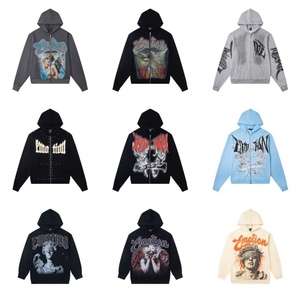 Sweat-shirt à capuche zippé colorblock personnalisé pour hommes et femmes, coupe oversize décontractée en polaire, veste à capuche entièrement zippée, vêtements streetwear - Product Image 6