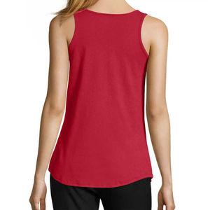 Women's <b>Red</b> Sleeveless <b>Tank</b> <b>Top</b> Scoop Neck Knitted Solid Color Casual Wear - Product Image 3