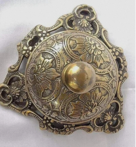 Antique <b>Brass</b> Desk <b>Bell</b> Gold Plated Circular Polished Home Decoration - Product Image 2