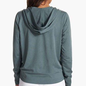 Sudadera con Capucha y Cierre para Mujer, Manga Larga, Color Sólido, Tejido de Mezcla de Algodón Transpirable, Ropa de Otoño, Logotipo y Colores Personalizables - Product Image 2