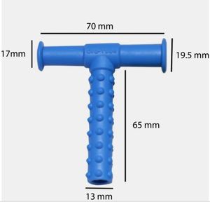 Medilab India Blue Hard <b>Silicone</b> Dotted Chewing <b>Tube</b> Tool for Autism Speech and Oral Motor Therapy - Product Image 3