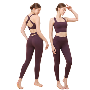 Conjunto Deportivo de Yoga para Mujer, Secado Rápido, Sujetador Deportivo con Leggings de Cintura Alta Elásticos para Correr y Pilates - Product Image 5