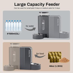 Comedero Automático por Gravedad para Gatos y Dispensador de Agua de Acero Inoxidable, Juego Dos en Uno, Dispensador de Gran Capacidad para Mascotas y Perros - Product Image 2