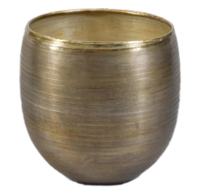 Elegante maceta de metal de hierro dorado con acabado texturizado maceta decorativa redonda para el hogar y el jardín planta interior al aire libre - Product Image 2