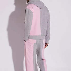 Chándal con Capucha Personalizable en Dos Tonos Rosa y Gris, Chándal Cálido para Usar en Invierno - Product Image 2