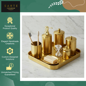 Fournisseur en gros vendant un ensemble de salle de bain en laiton de luxe, écologique, au design moderne, avec finition dorée polie, personnalisable et de haute qualité - Product Image 3