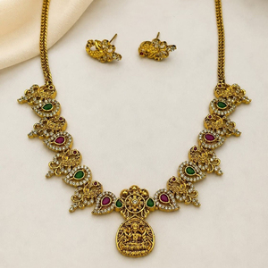 Juego de Collar y Aretes JeweleMarket para Mujer, Chapado en Oro, con Cristales de Imitación, Estilo Étnico, para Boda, Compromiso, Aniversario, Regalo - Product Image 1