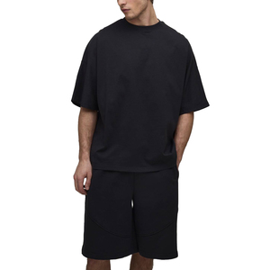 Men's Comfortable Cotton Summer Tracksuit Crew Neck T Shirt And Matching Shorts Casual Sportswear Two Piece <b>Set</b> - Product Image 1