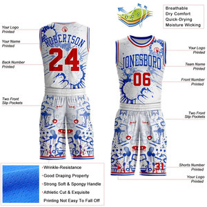 Ensembles d'uniformes de basketball entièrement sublimés de haute qualité, vêtements de sport en polyester BSCI respirants, compatibles grandes tailles, imprimés - Product Image 2