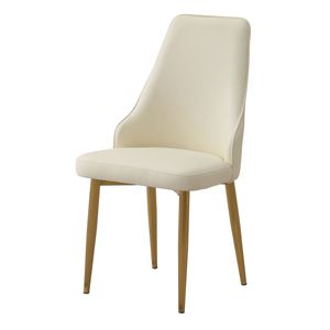Set di 2 sedie da pranzo in pelle PU bianca con robuste gambe in metallo - Product Image 4