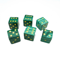 Dés en malachite naturelle D6, en pierre précieuse, gravés, personnalisés
