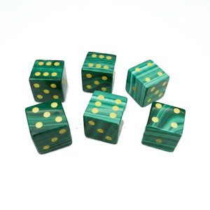 Stone Malachite D6 <b>Dice</b> Cube Natural Gemstone Crystal Stone D6 <b>Dice</b> Engraved Stone Custom <b>Dice</b> <b>Sets</b> - Product Image 3