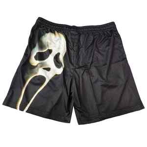 Shorts de sport personnalisés pour hommes, en toile, taille élastique, style streetwear, 100% polyester, respirants, décontractés, noirs, de qualité supérieure - Product Image 1