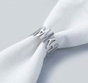 Modern Metal Flatware Napkin <b>Ring</b> Stainless Steel Miniature Cutlery Design Napkin Holder For Wedding Banquet Hotel Restaurant - Product Image 4