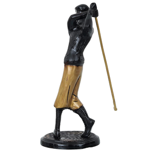 Figura Decorativa de Jugador de Golf en Metal Chapado en Oro Pulido, Hecha a Mano, con Palo de Golf, para Decoración de Hogar, Oficina, Escritorio o Estante - Product Image 6