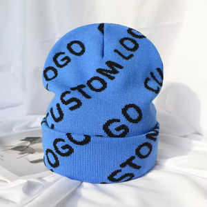 Gorros de Punto Cortos de Algodón en Varios Colores, Estilo Slouchy, para Invierno, con Borde, Estampado Digital, Unisex para Adultos - Product Image 5