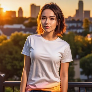 T-shirt court graphique en polyester pour femmes OEM Haut vierge avec impression de logo personnalisé pour la mode et vêtements décontractés - Product Image 1
