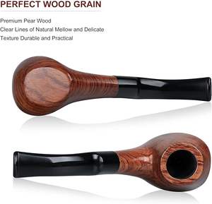 Pipa de fumar de madera hecha a mano, pipa clásica para fumar tabaco, pipa de madera natural, pipa de tabaco estilo vintage a bajo costo - Product Image 3