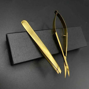 แหนบคีบคิ้วสแตนเลสสีทองหรูหรา ปลายแหลม เป็นมิตรกับสิ่งแวดล้อม ANAAIF - Product Image 5