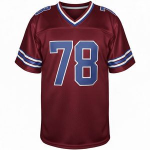 Maroon American Football Jersey V-Neck Short Sleeve Sublimated Print Mesh Uniform for Men Number 78 - Product Image 2