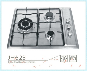 Fornello a <span class=keywords><strong>Gas</strong></span> da <span class=keywords><strong>Incasso</strong></span> in Acciaio Inox WSL con 3 Bruciatori/<span class=keywords><strong>Forno</strong></span>, Cucina a <span class=keywords><strong>Gas</strong></span>/Fornello, Attrezzatura da Cucina/Piano Cottura a <span class=keywords><strong>Gas</strong></span> - Product Image 2