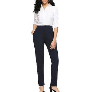 Pantalon de bureau formel pour femme, taille haute, coupe droite, pantalon de travail professionnel, pantalon décontracté professionnel pour femme - Product Image 1