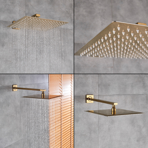 Set Doccia a Incasso in Ottone Spazzolato Oro Lusso, <span class=keywords><strong>Miscelatore</strong></span> Doccia a 2/3 Vie Caldo/Freddo con Effetto Pioggia per Hotel, Ingrosso e OEM - Product Image 4