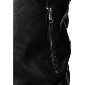 Men's Soft <b>Leather</b> Winter Motorcycle <b>Jacket</b> with <b>Long</b> Sleeves and Zipper Closure Breathable OEM Service - Product Image 5