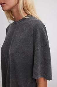 Camiseta de Mujer con Lavado Ácido, 100% Algodón, Secado Rápido, Transpirable, Diseño Liso, Estilo Casual, Suave, Ligera, Cómoda y Holgada - Product Image 3