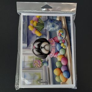 Whimsical Easter Shih Tzu Tarjetas de felicitación Paquete de 8 A7 Tamaño 5x7 Tarjetas de notas en blanco con sobres para decoraciones - Product Image 3