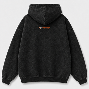 Sudadera con Capucha Unisex Premium Personalizada, Lavado Ácido, de Gran Gramaje, con Pedrería, Estilo Grunge Urbano, Desgastada, con Bajo sin Rematar y Gráficos Vintage - Product Image 5