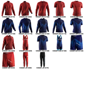 Wrestling Singlet Men One-Piece Fitted Spandex Polyester Stretch Martial Arts Wear <b>Blue</b> Sublimation Print Front Logo - Product Image 6