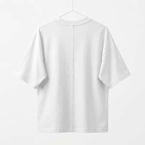 Camiseta Blanca Oversize de Algodón, Manga Corta, Cuello Redondo, Color Sólido, Informal, para Hombre, Diseño Transpirable, con Logotipo Estampado en la Parte Delantera - Product Image 4