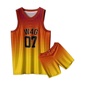 Kit de basketball pour hommes sans manches, imprimé sur mesure, 100 % polyester, maille respirante, évacuation de l'humidité, impression sublimée sur le devant - Product Image 5