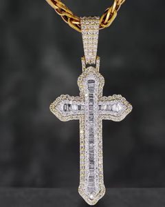 Colgante Hip Hop de Plata 925 con Incrustaciones de Diamantes, Colgante de Fe Cristiana, Colgante Bling para Raperos, Joyería Religiosa, Pasa el Test de Diamantes - Product Image 1