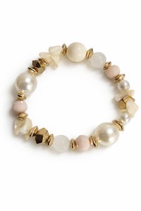 Bohemian Handmade Lampwork <b>Beaded</b> <b>Bracelet</b> Coral Resin Beads Gold Plated Accents Geometric Shapes Customizable Fashion - Product Image 5