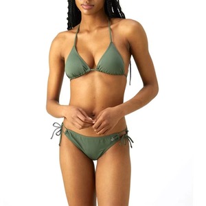 Maillot de bain bikini pour femme en tissu Spandex/Nylon, à deux motifs écossais texturés, coupe confortable, respirant, séchage rapide, personnalisable à l'avant, été - Product Image 1