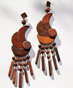 Boucles d'oreilles pendantes en bois africain pour femme, légères, faites à la main, style tribal, pour fêtes et usage quotidien, bijoux fantaisie. - Product Image 3