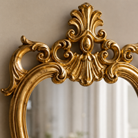 Miroir mural baroque en or antique, cadre orné de motifs, miroir décoratif vintage pour chambre à coucher, salon, décoration de la maison