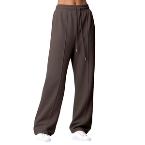 Pantalon de survêtement épais en molleton pour femme, taille haute, en mélange de coton lourd, fabrication OEM, usine de vêtements sur mesure, approvisionnement direct usine - Product Image 6