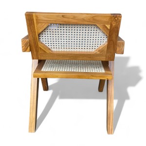 High Quality Custom Teak Furniture Indonesia <b>Dining</b> <b>Armchair</b> Plantation Solid Wood with Rattan Seat Back for <b>Dining</b> Room - Product Image 4