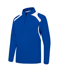 Maillot de football bleu pour homme, manches longues, col montant, anti-humidité, séchage rapide, polyester, personnalisable pour l'entraînement en équipe - Product Image 2