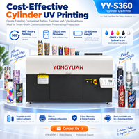 Mesin Cetak Inkjet YONGYUAN 360 Derajat Putar Semi-Otomatis Resolusi Tinggi untuk Botol, Tumbler, Logam, Kaca
