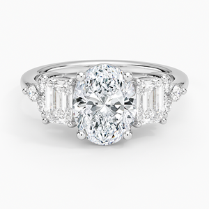 BOJ <b>Ring</b> 0124 Oval Cut 925 <b>Silver</b> Cluster Prong Setting <b>Solitaire</b> Diamond <b>Ring</b> 2ct D Color VVS1 Moissanite GRA Certified - Product Image 1